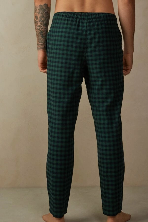 Hot Sale ๐ฅ Intimissimi Men Full Length Pants In Brushed Cloth Midnight Blue/green Square Print ๐ฅฐ 3 Hot Sale ๐ฅ Intimissimi Men Full Length Pants In Brushed Cloth Midnight Blue/green Square Print ๐ฅฐ
