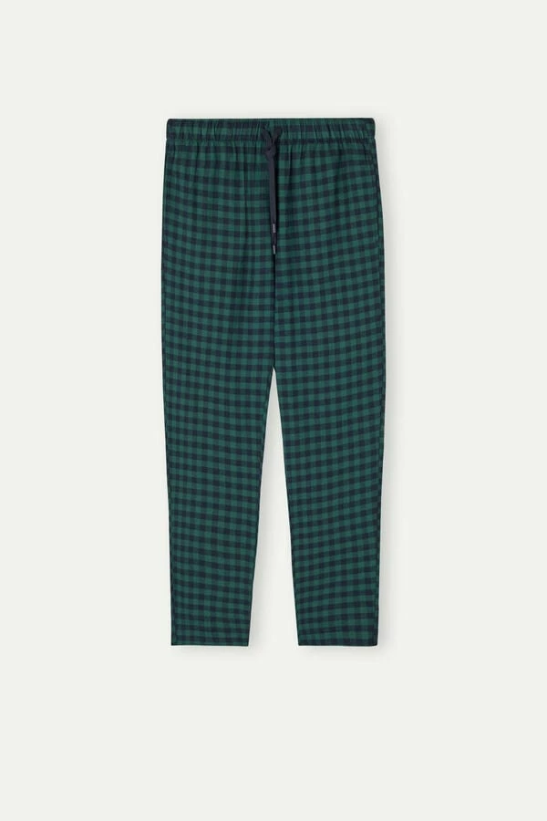 Hot Sale ๐ฅ Intimissimi Men Full Length Pants In Brushed Cloth Midnight Blue/green Square Print ๐ฅฐ 4 Hot Sale ๐ฅ Intimissimi Men Full Length Pants In Brushed Cloth Midnight Blue/green Square Print ๐ฅฐ - Image 2
