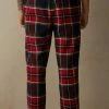 New ⭐ Intimissimi Men Full Length Pants In Red/Green Plaid Brushed Cloth Red/green Tartan Print 🤩 -Deals Pajamas Store PUL398096J BI