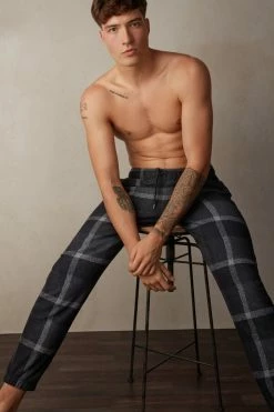 Best reviews of ✨ Intimissimi Men Macro Check Tricot Full Length Pajamas Dark Grey Heather Macro Check ⭐ -Deals Pajamas Store PUL400087J M