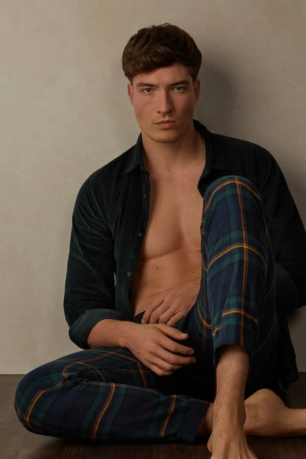Deals ๐ Intimissimi Men Full Length Pants In Green And Blue Plaid Brushed Cloth Blue/green Tartan Print โ 6 Deals ๐ Intimissimi Men Full Length Pants In Green And Blue Plaid Brushed Cloth Blue/green Tartan Print โ - Image 4