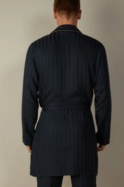 Coupon ⭐ Intimissimi Men Modal Robe Dark Blue 🔔 -Deals Pajamas Store PVU24A095I BI
