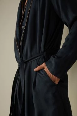 Coupon ⭐ Intimissimi Men Modal Robe Dark Blue 🔔