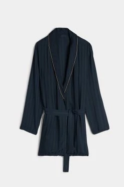 Coupon ⭐ Intimissimi Men Modal Robe Dark Blue 🔔 -Deals Pajamas Store PVU24A095I F