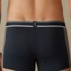 Budget 👏 Intimissimi Men Two-tone Boxers In Stretch Supima® Cotton Midnight Blue/graphite Grey Blend 😀 -Deals Pajamas Store SBU12M541I BI