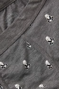 Cheap ✔️ Intimissimi Men Panda Boxers In Stretch Supima® Cotton Graphite Grey Heather Panda Print ❤️ -Deals Pajamas Store SBU401061J D1