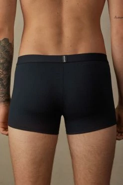 Best Pirce 💯 Intimissimi Men Grumpy Boxers In Stretch Supima® Cotton Midnight Blue 🔔 -Deals Pajamas Store SBU412800 BI