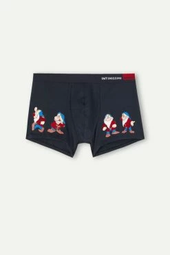 Best Pirce 💯 Intimissimi Men Grumpy Boxers In Stretch Supima® Cotton Midnight Blue 🔔