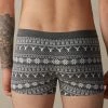 New ❤️ Intimissimi Men Norwegian Pattern Boxers In Stretch Supima® Cotton Graphite Grey Heather Fair Isle Print 😀 -Deals Pajamas Store SBU414103J BI
