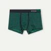 Discount 😀 Intimissimi Men Gingham Boxers In Stretch Supima® Cotton Midnight Blue/green Gingham Print 😀 -Deals Pajamas Store SBU415108J F