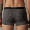 Flash Sale 👍 Intimissimi Men 🍬 Candy Cane Boxers In Stretch Supima® Cotton Graphite Grey Heather 🍬 Candy Cane Print 😉 -Deals Pajamas Store SBU417110J BI
