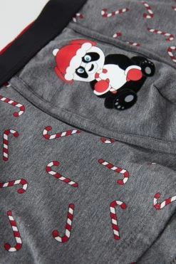 Flash Sale 👍 Intimissimi Men 🍬 Candy Cane Boxers In Stretch Supima® Cotton Graphite Grey Heather 🍬 Candy Cane Print 😉 -Deals Pajamas Store SBU417110J D1