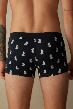 Discount 🔥 Intimissimi Men Koala Boxers In Stretch Supima® Cotton Midnight Blue Koala Print 🤩 -Deals Pajamas Store SBU418111J BI