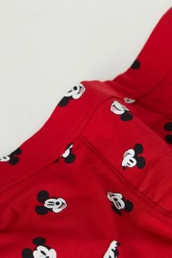 Best Sale 🛒 Intimissimi Men ©Disney Mickey Faces Boxers In Stretch Supima® Cotton Rosso Int.st.mickey Faces 🛒 -Deals Pajamas Store SBU423106J D1