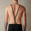 Cheap 🥰 Intimissimi Men Boxers With Suspenders In Stretch Supima® Cotton Black 🥰 -Deals Pajamas Store SBU424019 BI