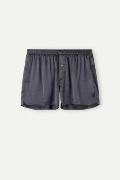Coupon 💯 Intimissimi Men Silk Boxers Dark Grey 👍