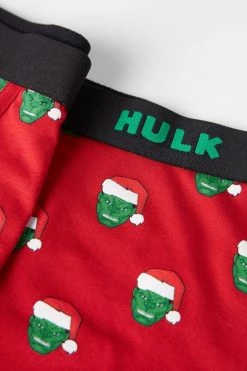 New 💯 Intimissimi Men Marvel Hulk 🎄 Christmas Boxers In Stretch Supima® Cotton Rosso St.hulk Natale 😀 8 New 💯 Intimissimi Men Marvel Hulk 🎄 Christmas Boxers In Stretch Supima® Cotton Rosso St.hulk Natale 😀 -Deals Pajamas Store SBU989053J D1