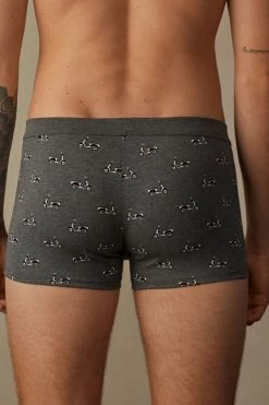 Flash Sale 🤩 Intimissimi Men Scooter Boxers In Stretch Supima® Cotton Grafite Mel. St.scooter ✔️ -Deals Pajamas Store SBU993054J BI