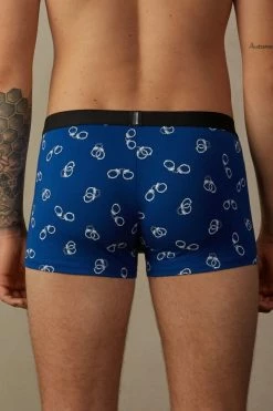 Buy ❤️ Intimissimi Men Handcuff Boxers In Stretch Supima® Cotton Blue Handcuff Print 🔔 -Deals Pajamas Store SBU998059J BI