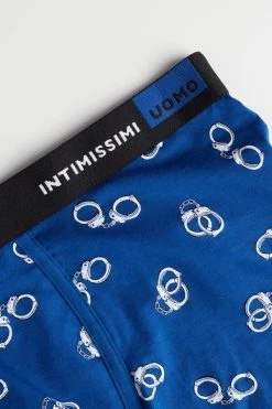 Buy ❤️ Intimissimi Men Handcuff Boxers In Stretch Supima® Cotton Blue Handcuff Print 🔔 -Deals Pajamas Store SBU998059J D1