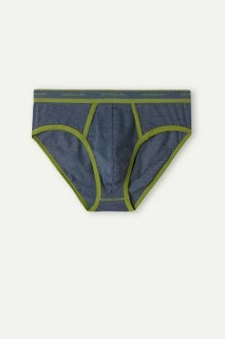 Cheap 🔔 Intimissimi Men Stretch Supima® Cotton Brief With Logo Detail Black/graphite Blend ⌛