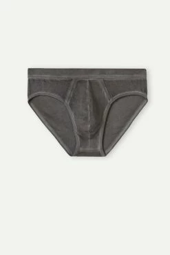 Best Pirce ✔️ Intimissimi Men Natural Fresh Supima® Cotton Briefs Washed Black 🤩