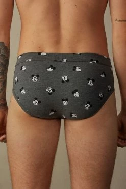 Flash Sale 🔥 Intimissimi Men ©Disney All Over Mickey Faces Briefs In Stretch Supima® Cotton Graphite Grey Heather Mickey Faces Print 🤩 7 Flash Sale 🔥 Intimissimi Men ©Disney All Over Mickey Faces Briefs In Stretch Supima® Cotton Graphite Grey Heather Mickey Faces Print 🤩 -Deals Pajamas Store SIU410105J BI