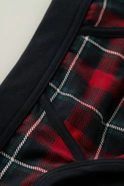 Budget 🔥 Intimissimi Men Red Tartan Briefs In Stretch Supima® Cotton Red Tartan Print 🔥 -Deals Pajamas Store SIU413086J D1