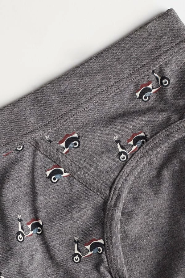 Outlet ⭐ Intimissimi Men Scooter Briefs In Stretch Supima® Cotton Grafite Mel. St.scooter 😉 4 Outlet ⭐ Intimissimi Men Scooter Briefs In Stretch Supima® Cotton Grafite Mel. St.scooter 😉 - Image 2