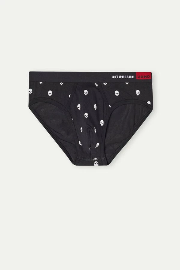 Promo 😉 Intimissimi Men Skull Briefs In Stretch Supima® Cotton Black Skull Print 🌟 3 Promo 😉 Intimissimi Men Skull Briefs In Stretch Supima® Cotton Black Skull Print 🌟