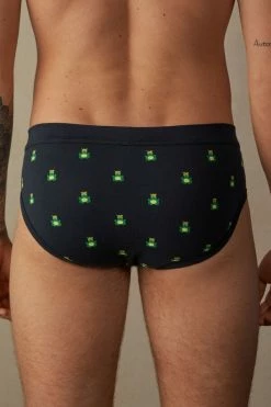 Best reviews of ⭐ Intimissimi Men Toad Prince Briefs In Stretch Supima® Cotton Midnight Blue Toad Print 😀 -Deals Pajamas Store SIU999060J BI