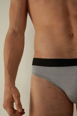 Wholesale 🥰 Intimissimi Men Logo Detailed Microfiber Thong Black ❤️ -Deals Pajamas Store SPU08A9958 DT1W